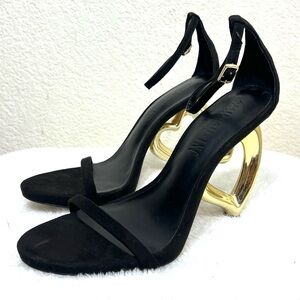 Aminah Abdul Jillil x INC International Concepts Gold Heart Heels Black Size 9.5
